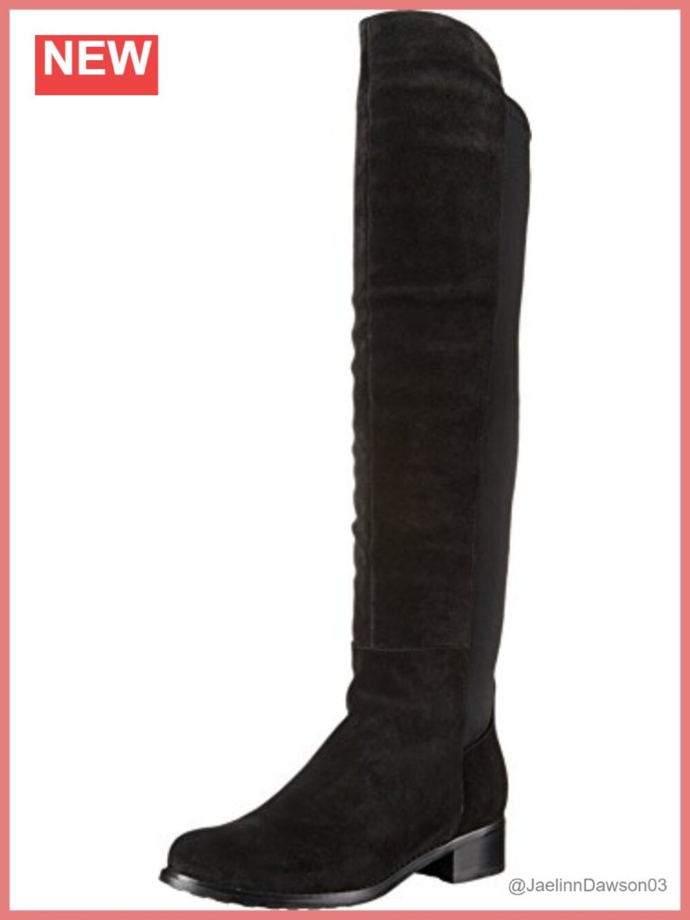Women's Waterproof Riding Boots OTK Pull-On Suede Stacked Heel